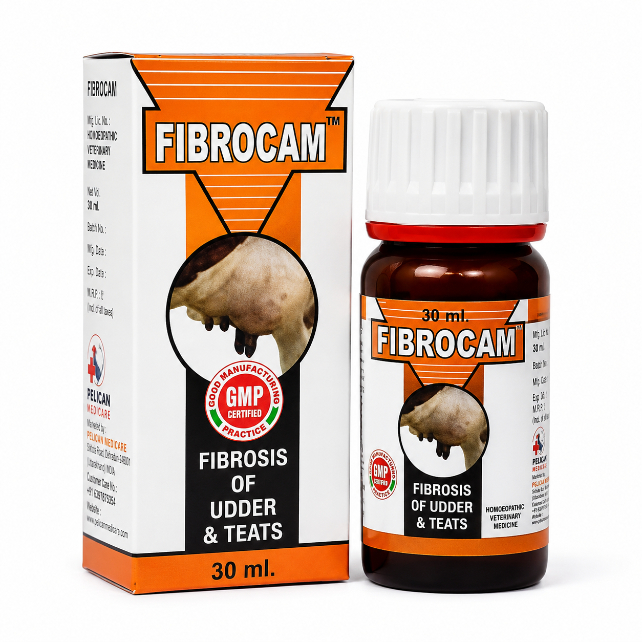 FIBROCAM | Homeopathic Udder & Teat Care Solution for Cattle | 30 ml