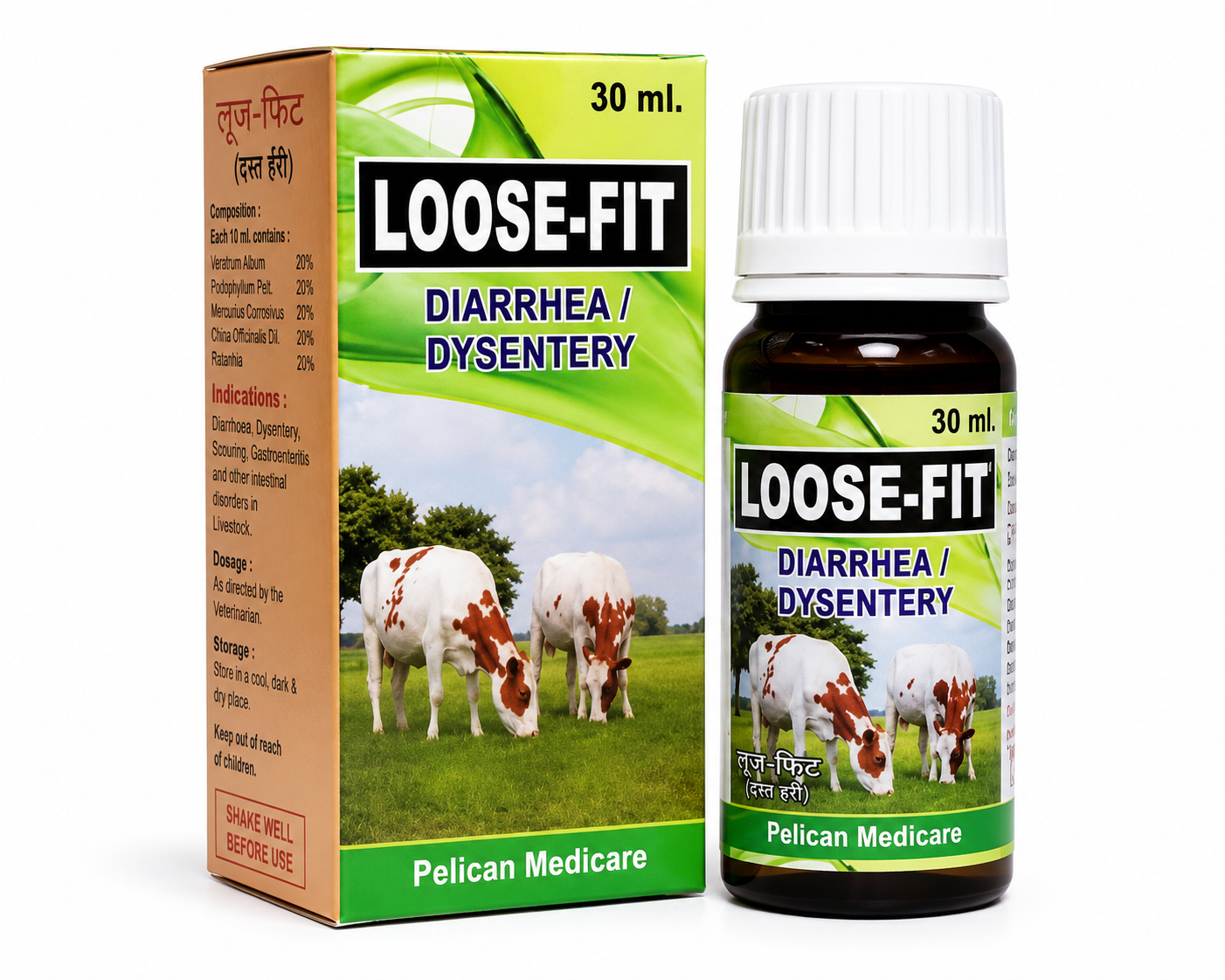 LOOSE-FIT Homeopathic Veterinary Medicine | Diarrhoea & Dysentery Support for Livestock | 30 ml