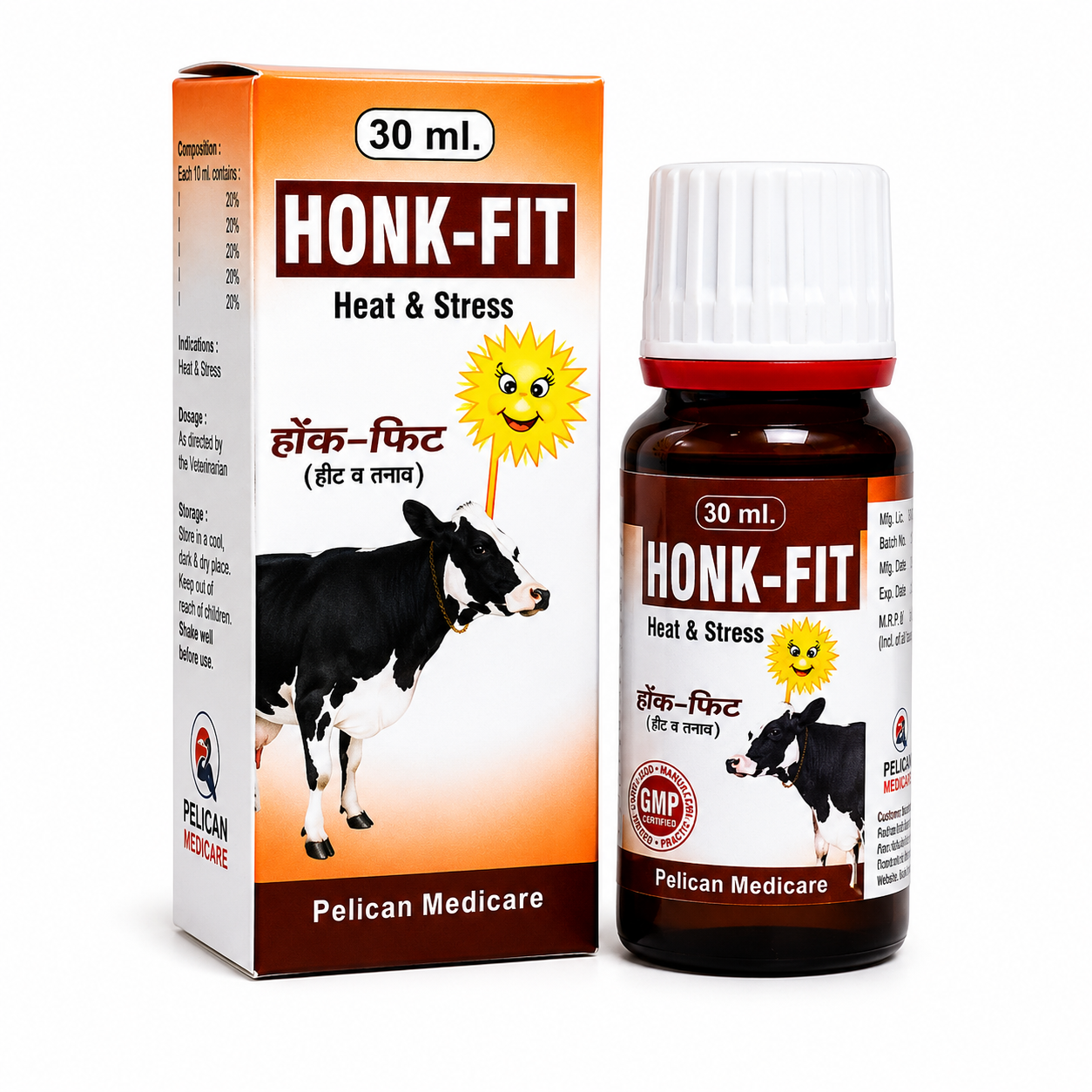 HONK-FIT Homeopathic Veterinary Medicine | Heat Stress Support for Cattle & Livestock | 30 ml