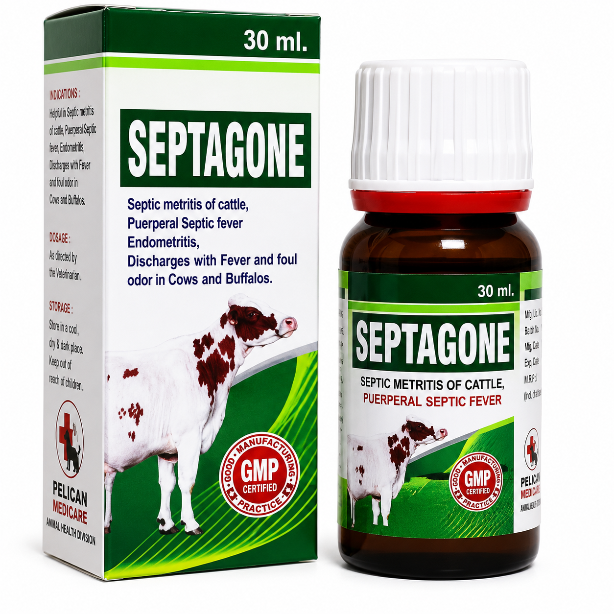SEPTAGONE Homeopathic Veterinary Medicine | Uterine Health & Retained Placenta Support | 30 ml