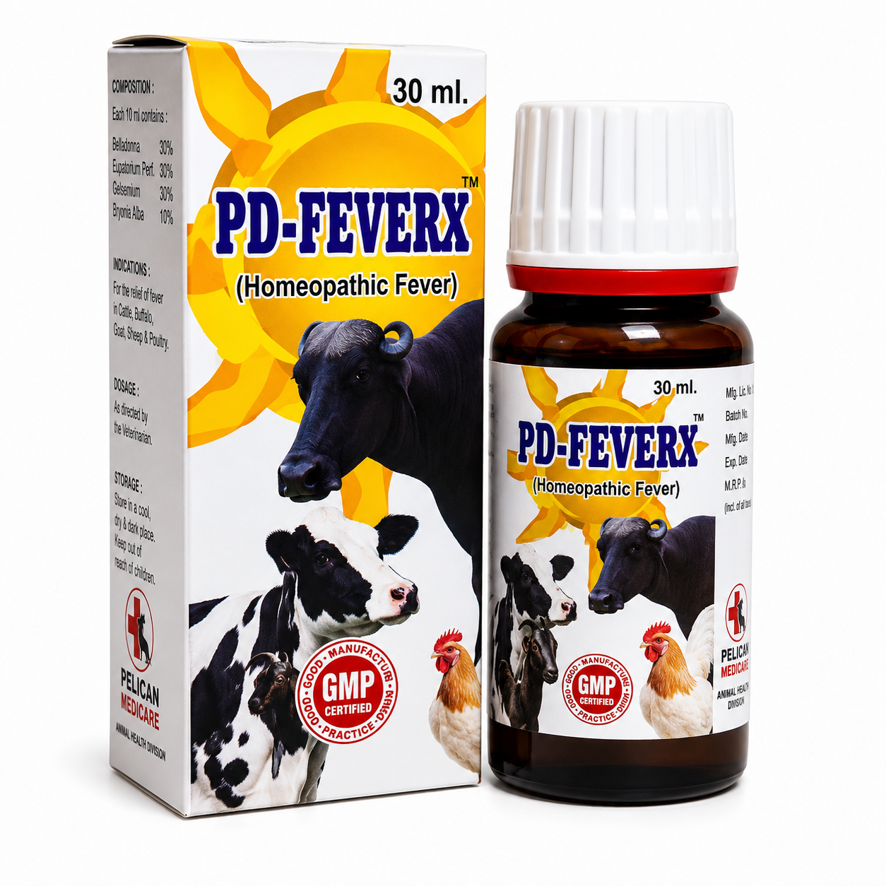 PD-FEVERX Homeopathic Veterinary Medicine | Puerperal Fever Support for Dairy Animals | 30 ml